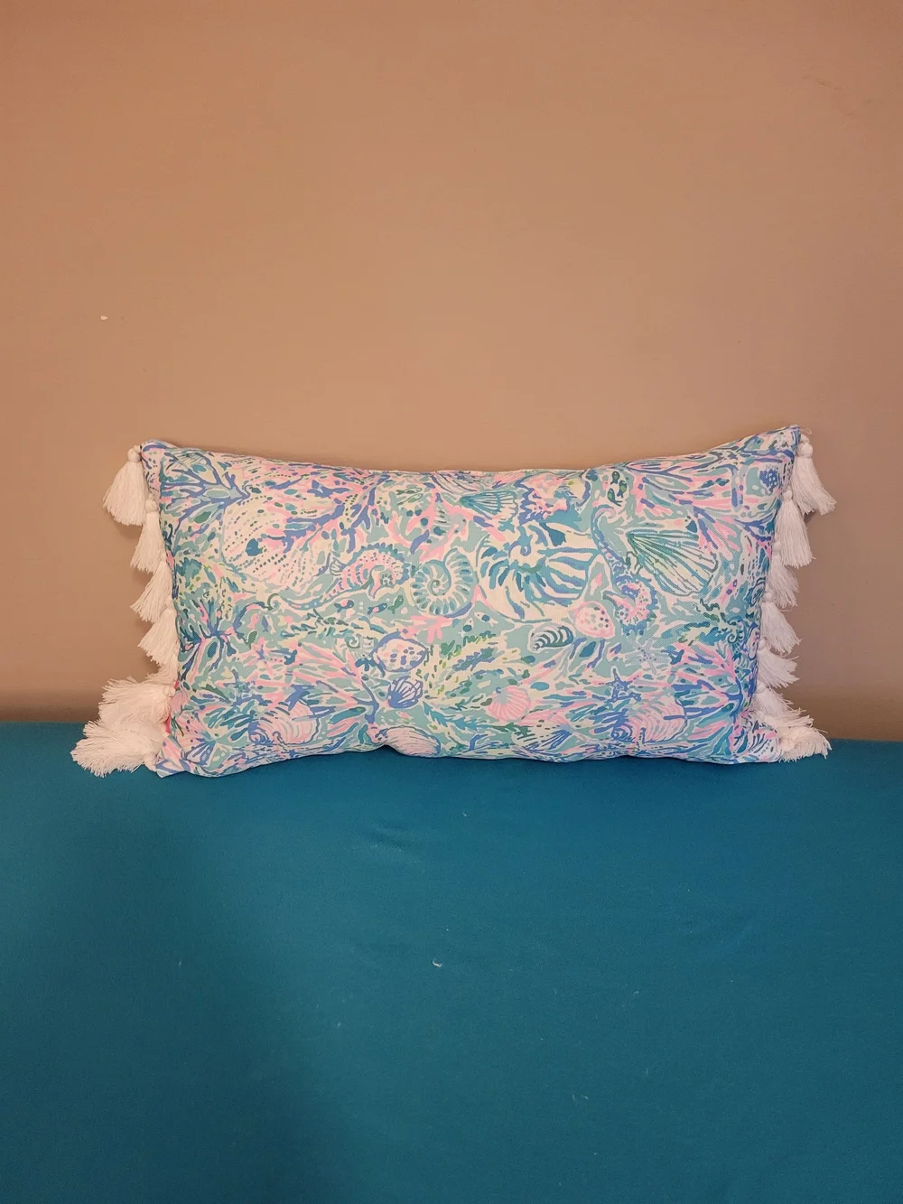 Lilly Pulitzer Sea Life Print Tassel Pillow